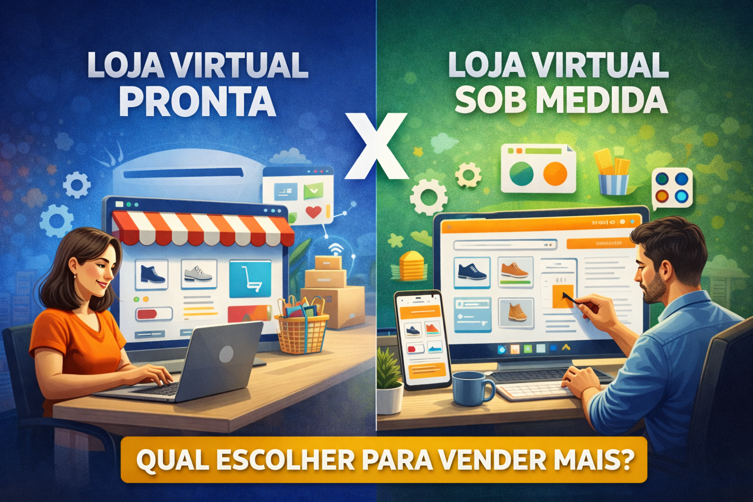 Loja virtual pronta x loja virtual sob medida